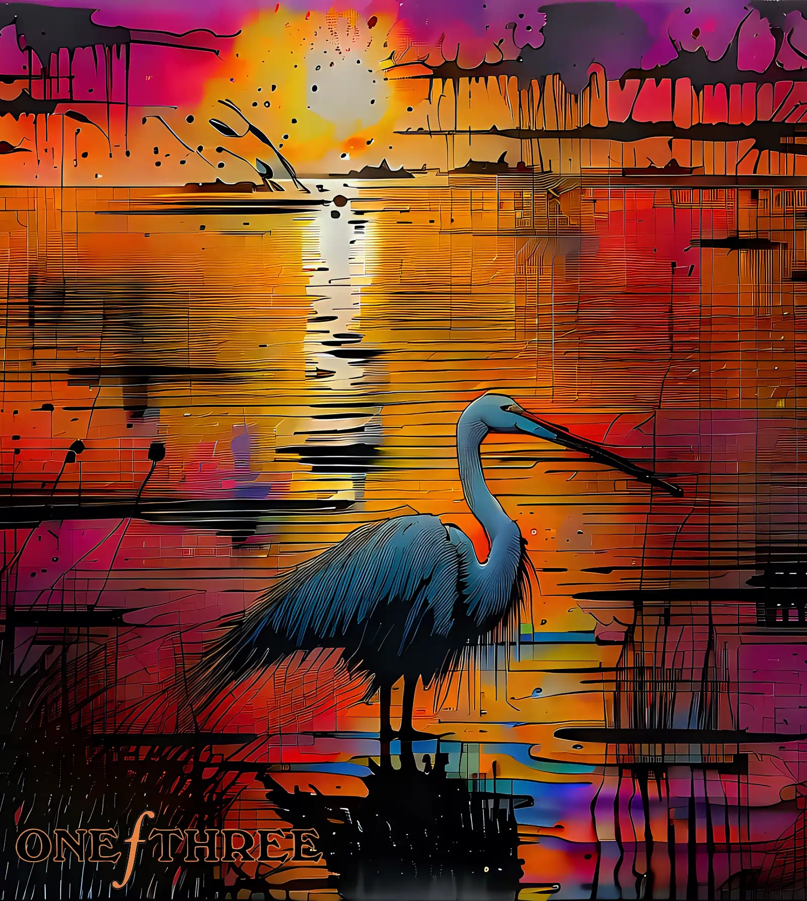 Bird on the bayou fishing
